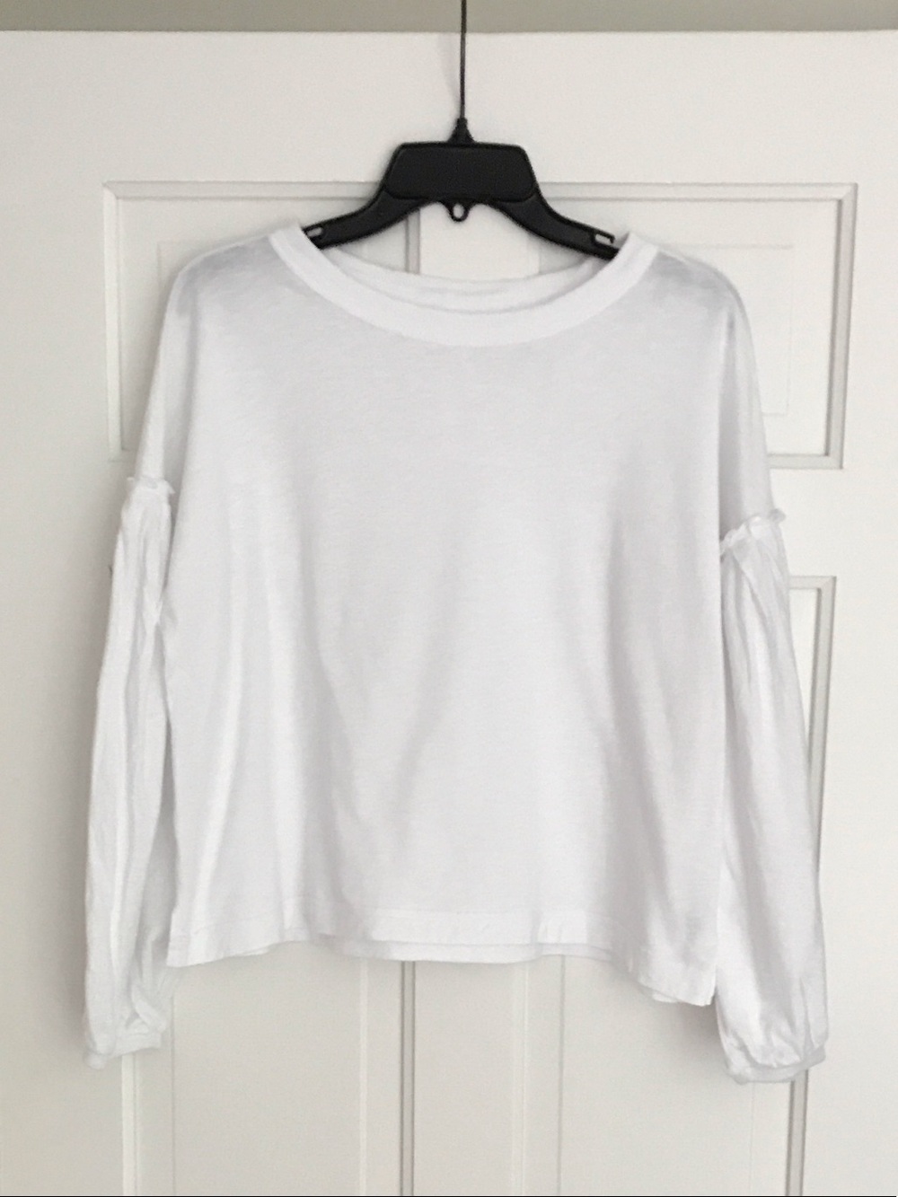 aerie White Long-Sleeve Peasant Sleeve Tee